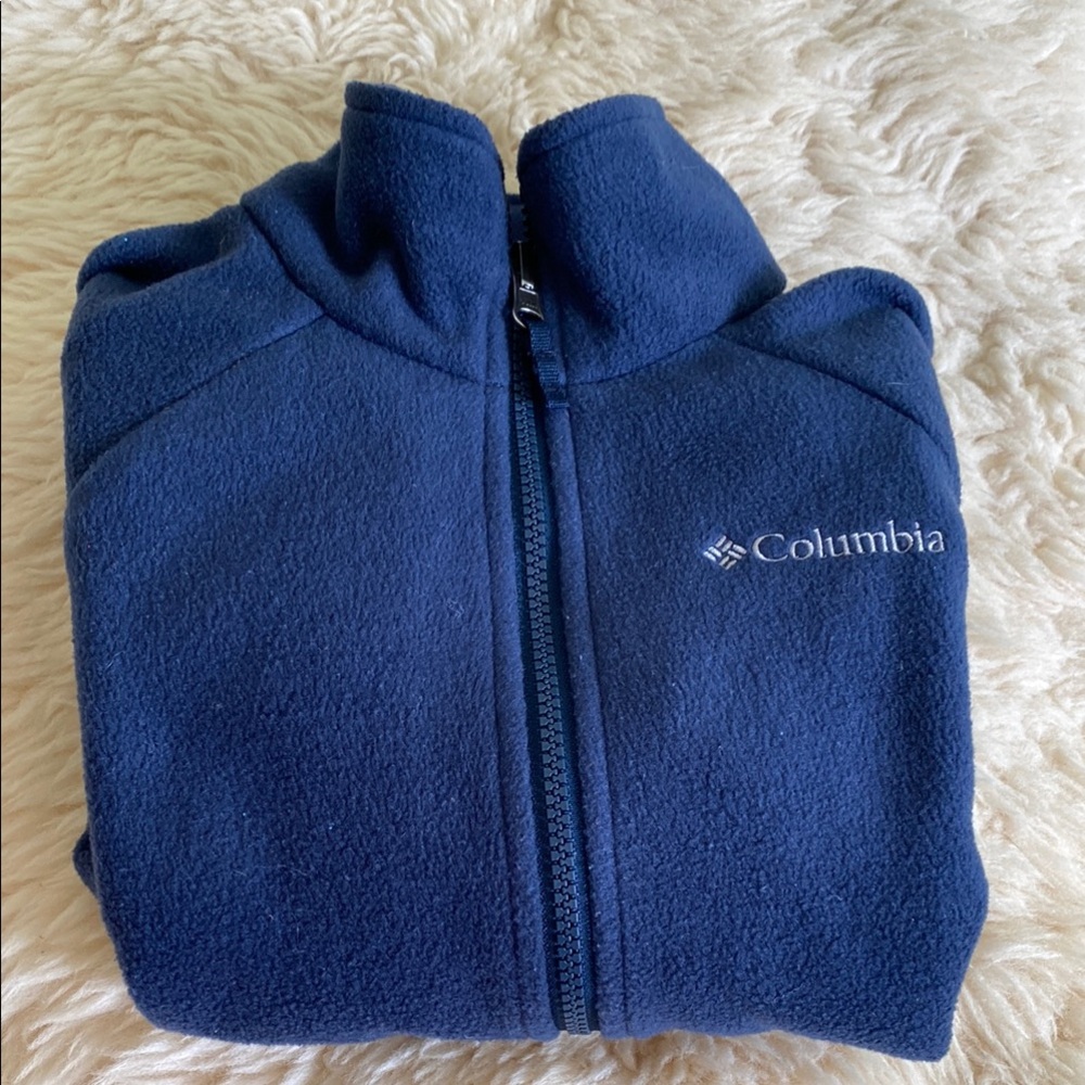 Columbia Blue Fleece Jacket with Full-Length Zipper